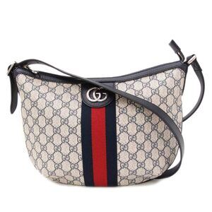 GUCCI Ophidia GG Supreme Shoulder Bag Navy Blue